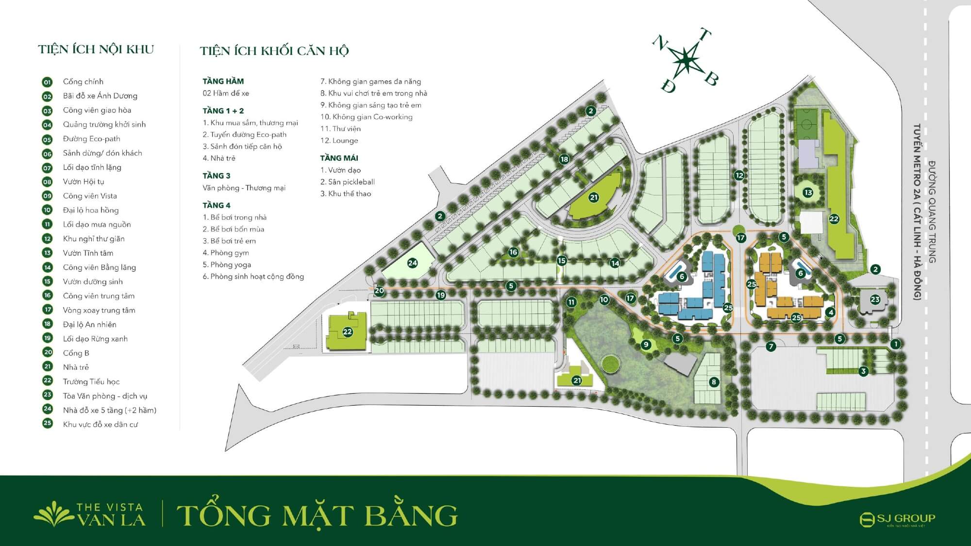 mặt bằng dự án the vista văn la hà đông